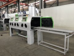 江蘇日久光電上市公司定制2臺(tái)三工位噴砂機(jī)處理新材料